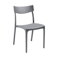 Sedia da esterno Lupia, Seggiola da giardino, Seduta outdoor multiuso, Panchina da giardino, Made in Italy, 54x46 h80 cm, Grigio