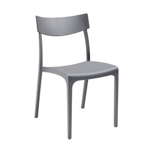 Sedia da esterno Lupia, Seggiola da giardino, Seduta outdoor multiuso, Panchina da giardino, Made in Italy, 54x46 h80 cm, Grigio