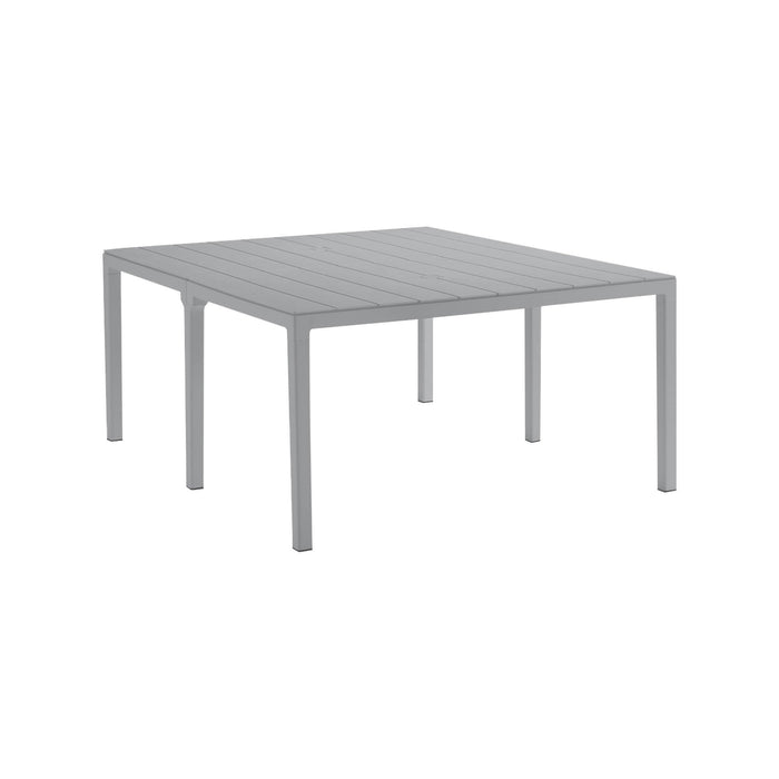 Tavolo da esterno Campana, Base per picnic, Piano da pranzo da giardino multiposizione, Banco outdoor multiuso, Made in Italy, 292x86 h74 cm, Grigio