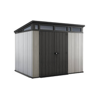 Casetta da giardino Cobourg, Capanno da esterno, Rimessa da giardino, Ripostiglio per attrezzi, 214x218 h226 cm, Grigio