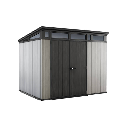 Casetta da giardino Cobourg, Capanno da esterno, Rimessa da giardino, Ripostiglio per attrezzi, 214x218 h226 cm, Grigio