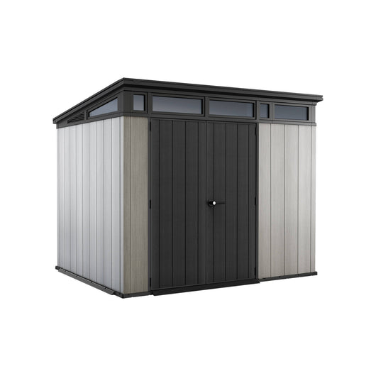 Casetta da giardino Cobourg, Capanno da esterno, Rimessa da giardino, Ripostiglio per attrezzi, 277x218 h226 cm, Grigio