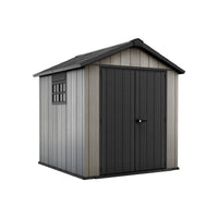 Casetta da giardino Dartmouth, Capanno da esterno, Rimessa da giardino, Ripostiglio per attrezzi, 229x224 h242 cm, Grigio