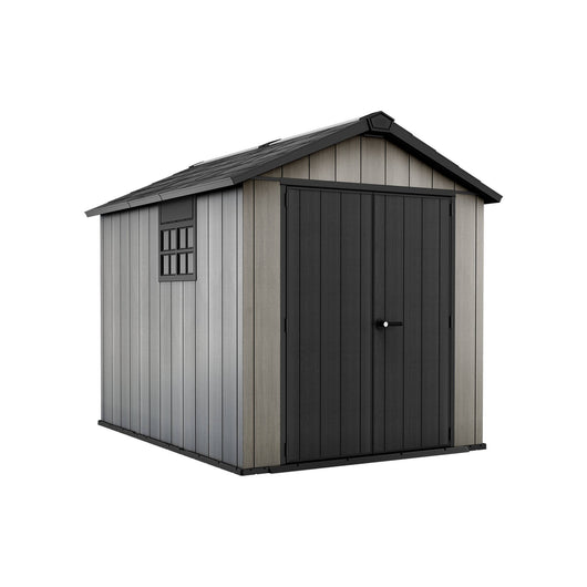 Casetta da giardino Dartmouth, Capanno da esterno, Rimessa da giardino, Ripostiglio per attrezzi, 229x287 h242 cm, Grigio