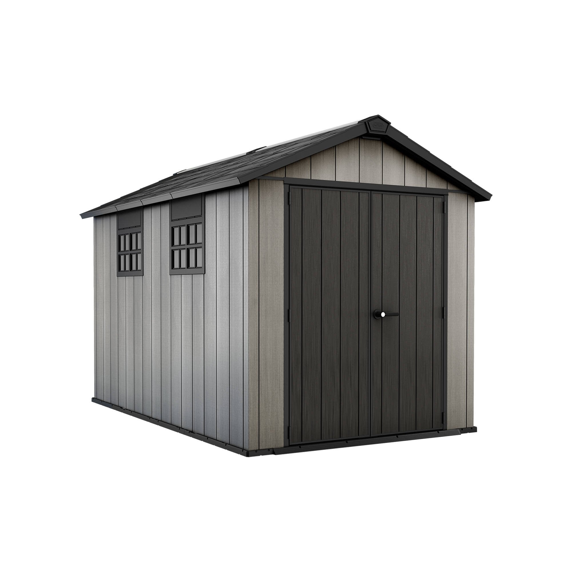 Casetta da giardino Dartmouth, Capanno da esterno, Rimessa da giardino, Ripostiglio per attrezzi, 230x350 h242 cm, Grigio