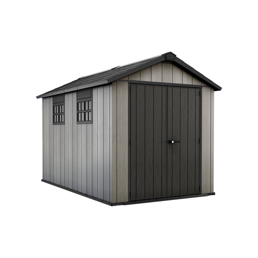 Casetta da giardino Dartmouth, Capanno da esterno, Rimessa da giardino, Ripostiglio per attrezzi, 230x350 h242 cm, Grigio