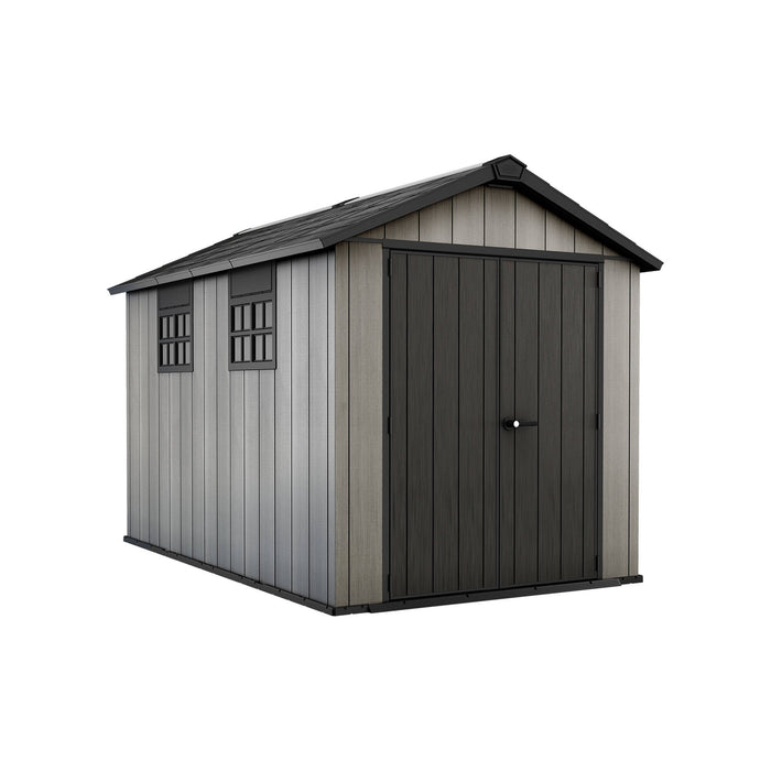 Casetta da giardino Dartmouth, Capanno da esterno, Rimessa da giardino, Ripostiglio per attrezzi, 230x350 h242 cm, Grigio