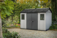 Casetta da giardino Dartmouth, Capanno da esterno, Rimessa da giardino, Ripostiglio per attrezzi, 350x229 h254 cm, Grigio