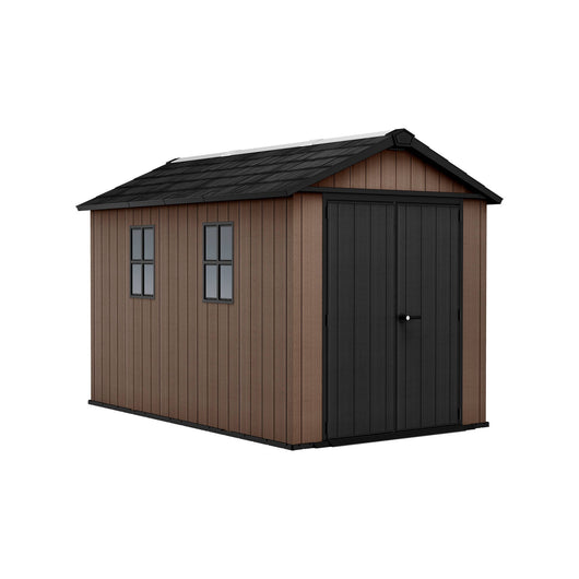 Casetta da giardino Kincardine, Capanno da esterno, Rimessa da giardino, Ripostiglio per attrezzi, 230x350 h246 cm, Marrone