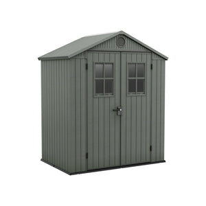 Casetta da giardino Osoyoos, Capanno da esterno, Rimessa da giardino, Ripostiglio per attrezzi, 190x122 h221 cm, Verde