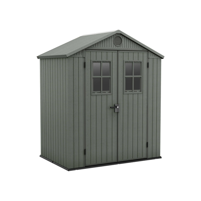 Casetta da giardino Osoyoos, Capanno da esterno, Rimessa da giardino, Ripostiglio per attrezzi, 190x122 h221 cm, Verde