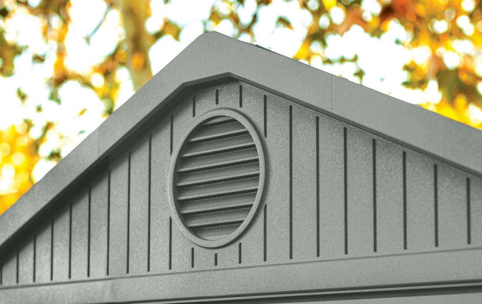 Casetta da giardino Osoyoos, Capanno da esterno, Rimessa da giardino, Ripostiglio per attrezzi, 190x183 h221 cm, Verde