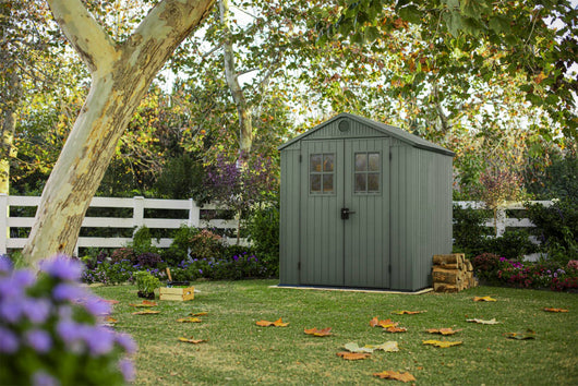 Casetta da giardino Osoyoos, Capanno da esterno, Rimessa da giardino, Ripostiglio per attrezzi, 190x183 h221 cm, Verde