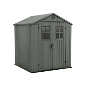 Casetta da giardino Osoyoos, Capanno da esterno, Rimessa da giardino, Ripostiglio per attrezzi, 190x183 h221 cm, Verde