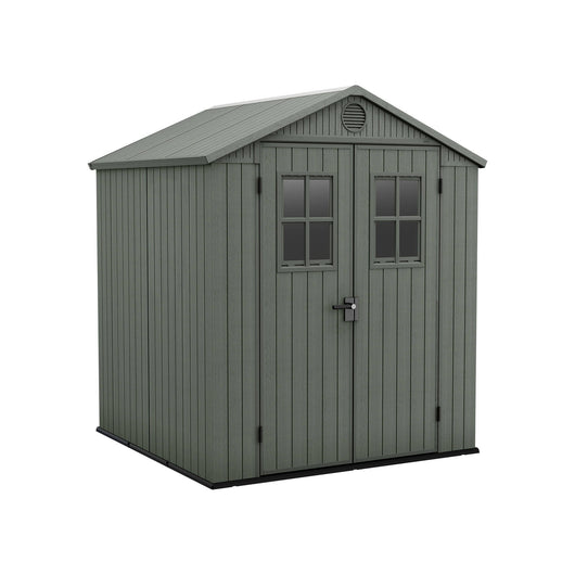Casetta da giardino Osoyoos, Capanno da esterno, Rimessa da giardino, Ripostiglio per attrezzi, 190x183 h221 cm, Verde
