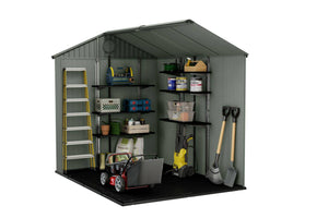 Casetta da giardino Osoyoos, Capanno da esterno, Rimessa da giardino, Ripostiglio per attrezzi, 190x244 h221 cm, Verde