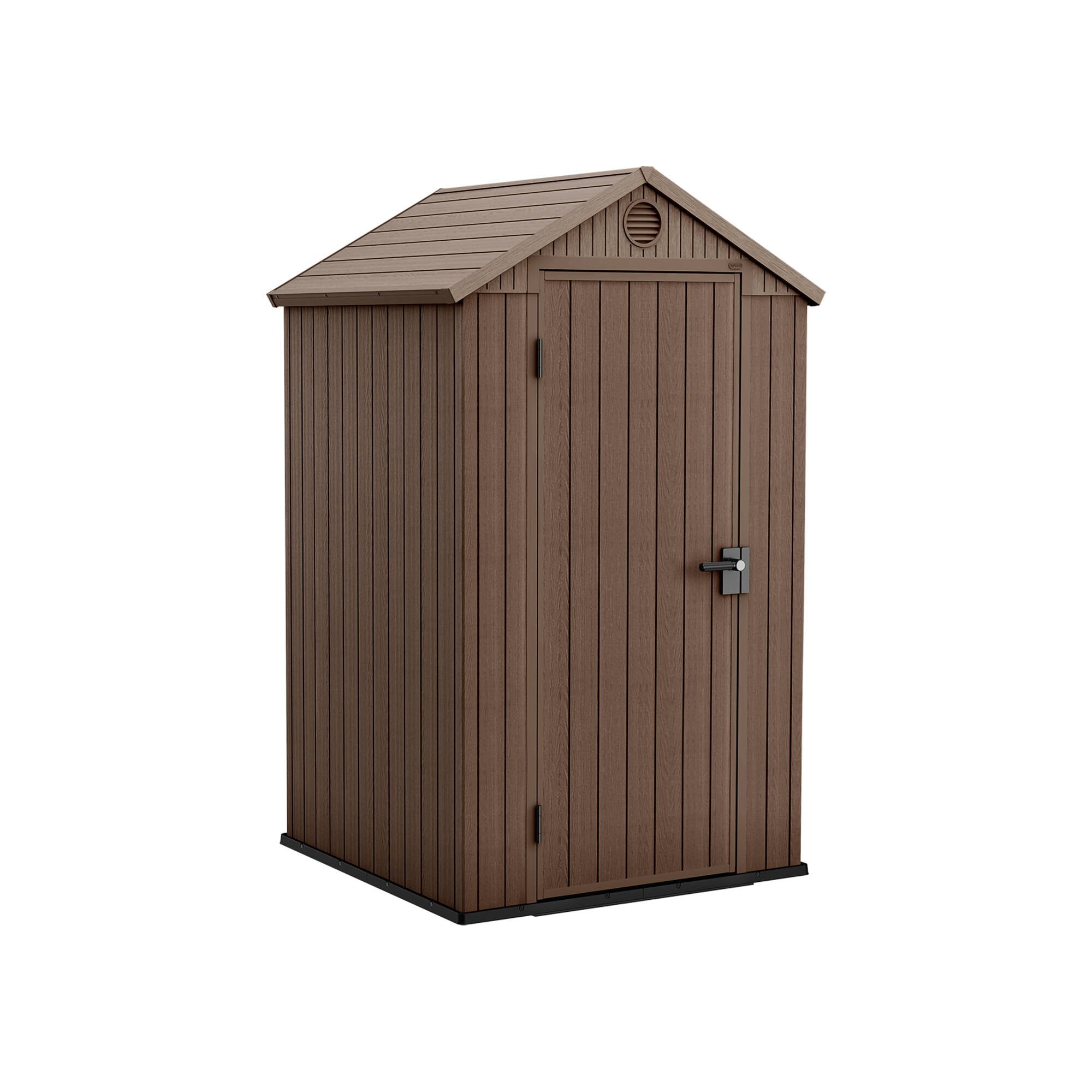 Casetta da giardino Osoyoos, Capanno da esterno, Rimessa da giardino, Ripostiglio per attrezzi, 124x117 h205 cm, Marrone