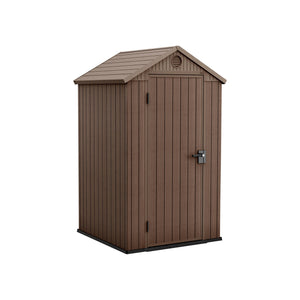Casetta da giardino Osoyoos, Capanno da esterno, Rimessa da giardino, Ripostiglio per attrezzi, 124x117 h205 cm, Marrone