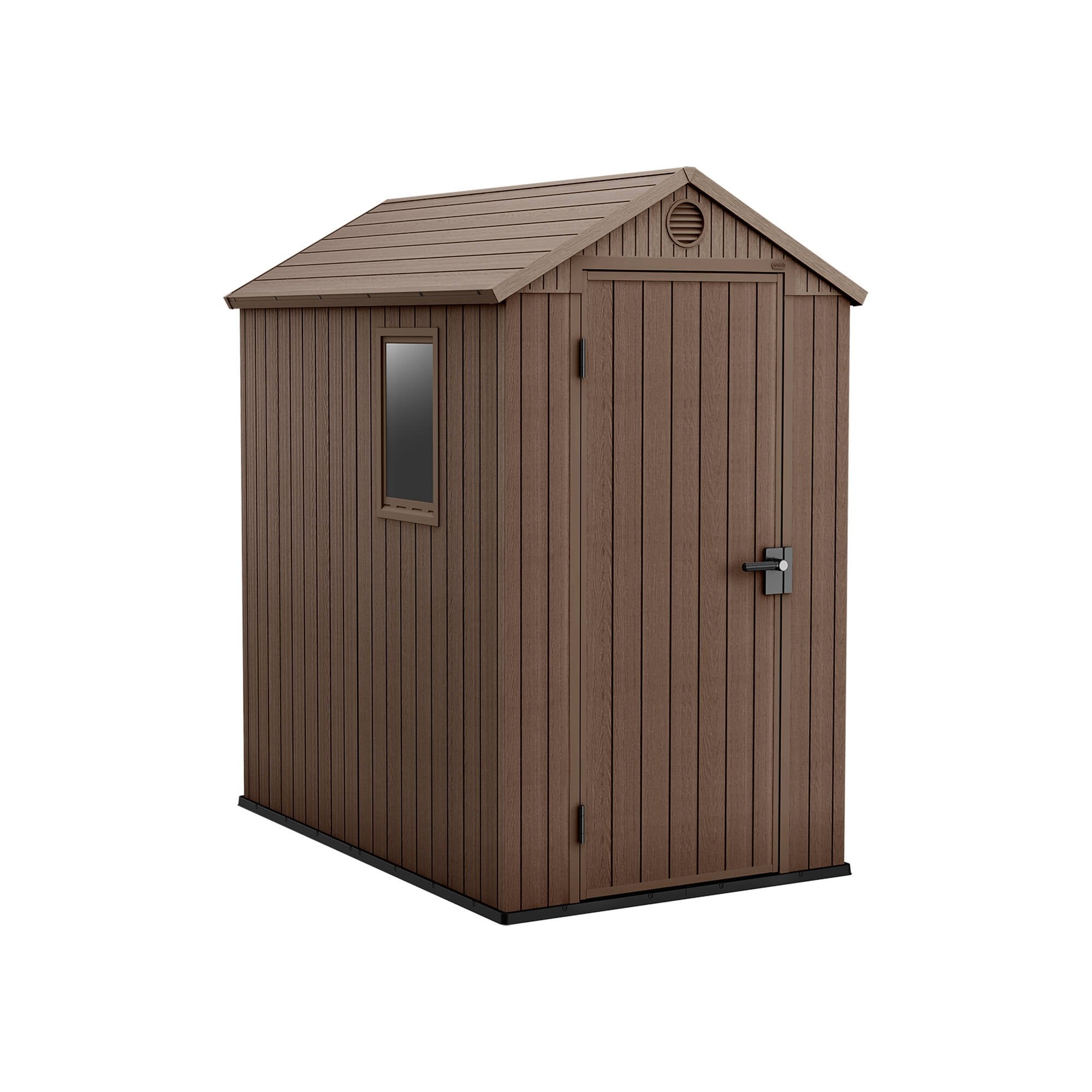 Casetta da giardino Osoyoos, Capanno da esterno, Rimessa da giardino, Ripostiglio per attrezzi, 126x185 h205 cm, Marrone