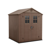 Casetta da giardino Osoyoos, Capanno da esterno, Rimessa da giardino, Ripostiglio per attrezzi, 190x183 h221 cm, Marrone