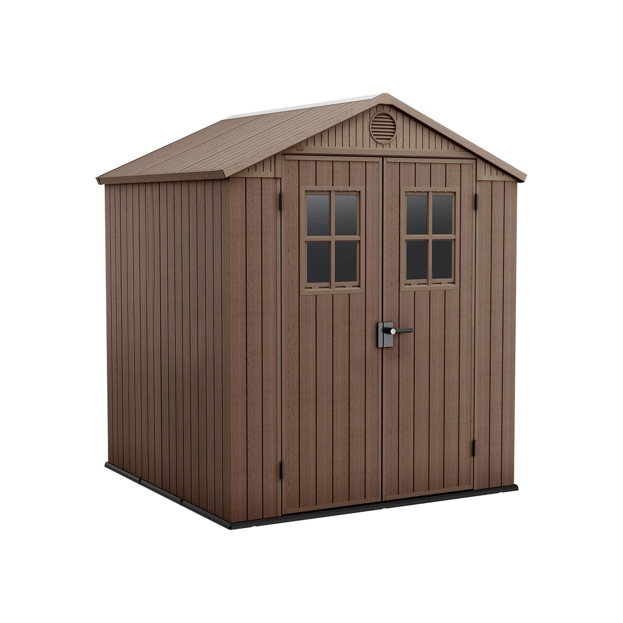 Casetta da giardino Osoyoos, Capanno da esterno, Rimessa da giardino, Ripostiglio per attrezzi, 190x183 h221 cm, Marrone