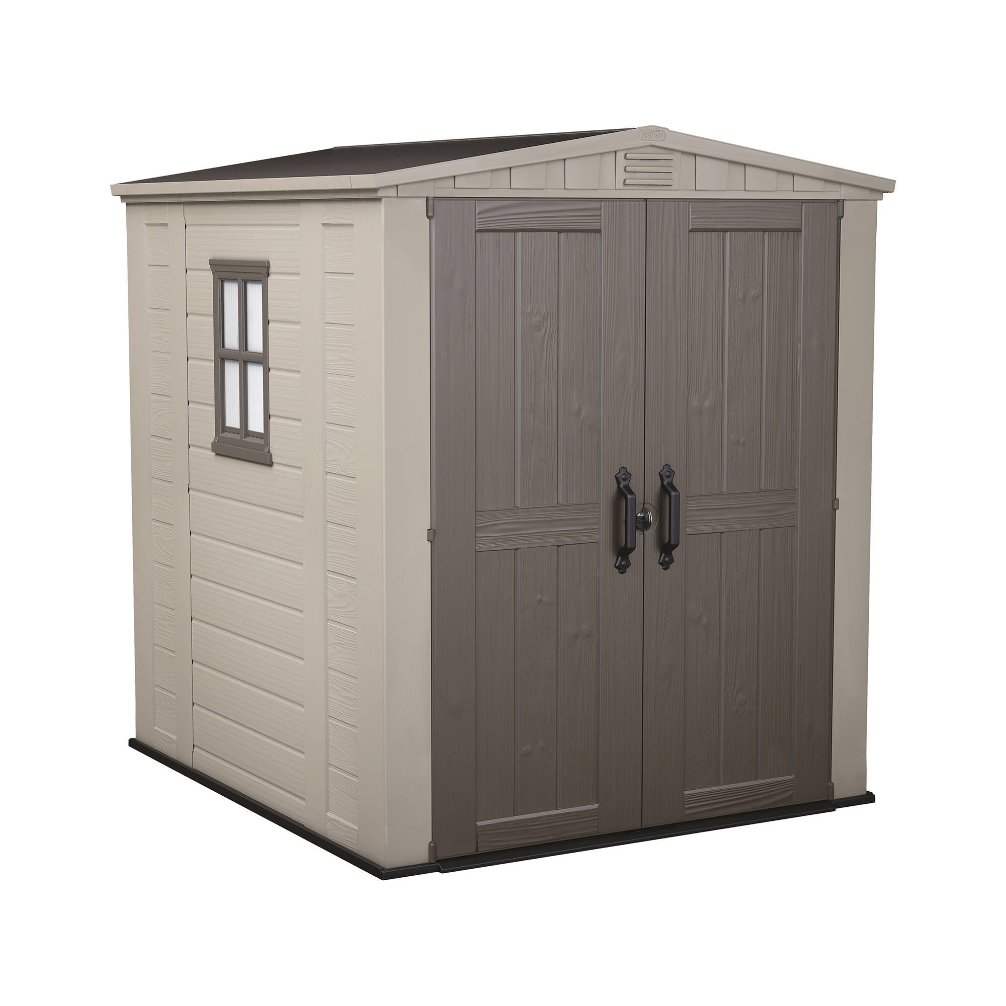 Casetta da giardino Weyburn, Capanno da esterno, Rimessa da giardino, Ripostiglio per attrezzi, 178x196 h208 cm, Beige