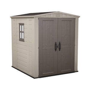 Casetta da giardino Weyburn, Capanno da esterno, Rimessa da giardino, Ripostiglio per attrezzi, 178x196 h208 cm, Beige