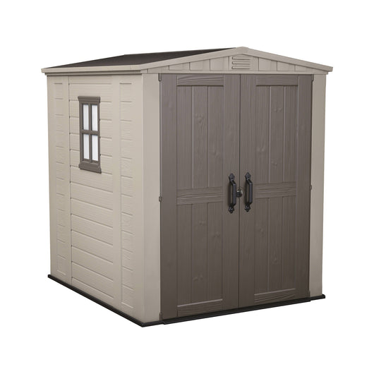 Casetta da giardino Weyburn, Capanno da esterno, Rimessa da giardino, Ripostiglio per attrezzi, 178x196 h208 cm, Beige