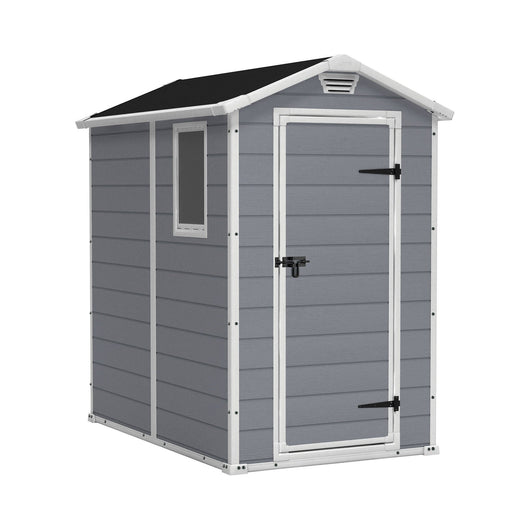 Casetta da giardino Cranbrook, Capanno da esterno, Rimessa da giardino, Ripostiglio per attrezzi, 130x192 h198 cm, Grigio