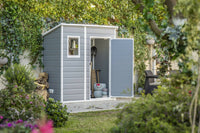 Casetta da giardino Cranbrook, Capanno da esterno, Rimessa da giardino, Ripostiglio per attrezzi, 184x111 h201 cm, Grigio