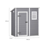 Casetta da giardino Cranbrook, Capanno da esterno, Rimessa da giardino, Ripostiglio per attrezzi, 184x111 h201 cm, Grigio