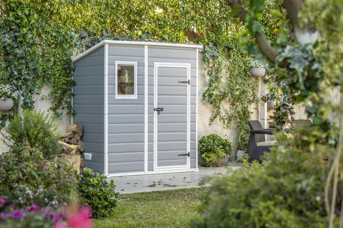 Casetta da giardino Cranbrook, Capanno da esterno, Rimessa da giardino, Ripostiglio per attrezzi, 184x111 h201 cm, Grigio