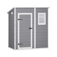 Casetta da giardino Cranbrook, Capanno da esterno, Rimessa da giardino, Ripostiglio per attrezzi, 184x111 h201 cm, Grigio