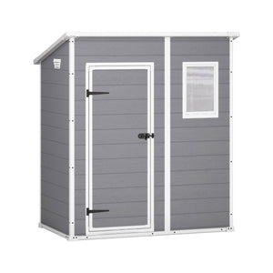 Casetta da giardino Cranbrook, Capanno da esterno, Rimessa da giardino, Ripostiglio per attrezzi, 184x111 h201 cm, Grigio