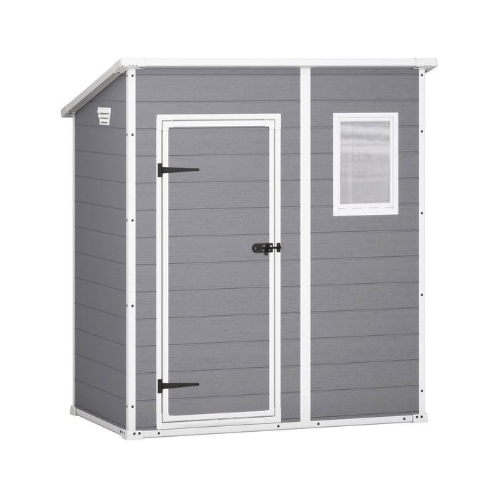 Casetta da giardino Cranbrook, Capanno da esterno, Rimessa da giardino, Ripostiglio per attrezzi, 184x111 h201 cm, Grigio