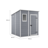 Casetta da giardino Cranbrook, Capanno da esterno, Rimessa da giardino, Ripostiglio per attrezzi, 184x185 h200 cm, Grigio