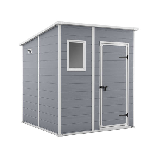 Casetta da giardino Cranbrook, Capanno da esterno, Rimessa da giardino, Ripostiglio per attrezzi, 184x185 h200 cm, Grigio