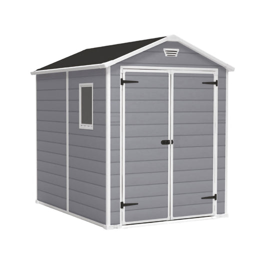 Casetta da giardino Cranbrook, Capanno da esterno, Rimessa da giardino, Ripostiglio per attrezzi, 186x237 h227 cm, Grigio