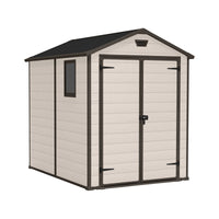 Casetta da giardino Cranbrook, Capanno da esterno, Rimessa da giardino, Ripostiglio per attrezzi, 186x237 h227 cm, Beige