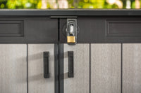 Armadio da esterno Leduc, Mobile outdoor, Mobiletto giardino multiuso, Contenitore per balcone o garage, 191x109 h133 cm, Grigio