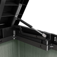 Armadio da esterno Napanee, Mobile outdoor, Mobiletto giardino multiuso, Contenitore per balcone o garage, 140x80 h120 cm, Verde