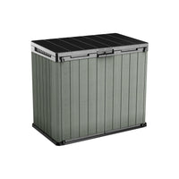 Armadio da esterno Napanee, Mobile outdoor, Mobiletto giardino multiuso, Contenitore per balcone o garage, 140x80 h120 cm, Verde