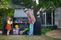 Armadio da esterno Gander, Mobile outdoor, Mobiletto giardino multiuso, Contenitore per balcone o garage, 132x72 h114 cm, Nero