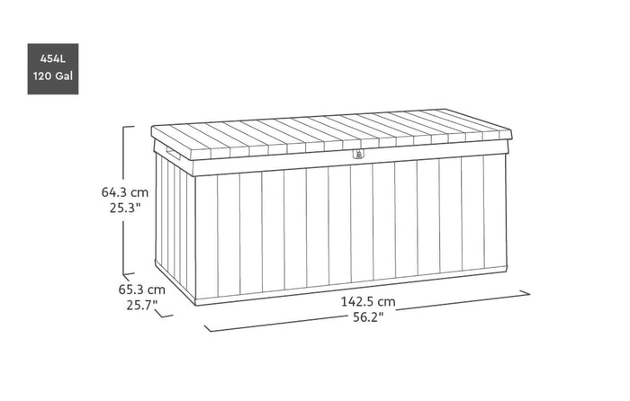 Cassapanca outdoor Montmagny, Baule da giardino, Contenitore da esterno, Panchina contenitore da esterno, 143x65 h64 cm, Verde