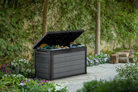 Cassapanca outdoor Ajax, Baule da giardino, Contenitore da esterno, Panchina contenitore da esterno, 123x62 h71 cm, Antracite