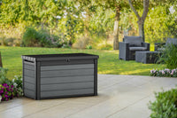 Cassapanca outdoor Ajax, Baule da giardino, Contenitore da esterno, Panchina contenitore da esterno, 123x62 h71 cm, Antracite