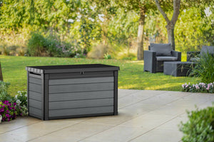 Cassapanca outdoor Ajax, Baule da giardino, Contenitore da esterno, Panchina contenitore da esterno, 123x62 h71 cm, Antracite