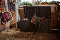 Cassapanca outdoor Wawa, Baule da giardino, Contenitore da esterno, Panchina contenitore da esterno, 145x70 h60 cm, Marrone