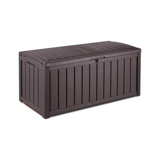 Cassapanca outdoor Sorel, Baule da giardino, Contenitore da esterno, Panchina contenitore da esterno, 128x65 h61 cm, Marrone