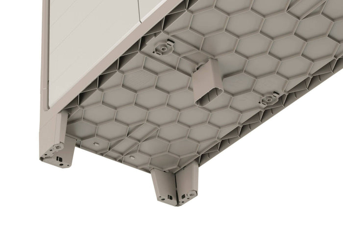 Armadio da esterno Grimsby, Mobile outdoor, Mobiletto giardino multiuso, Contenitore per balcone o garage, Made in Italy, 80x44 h182 cm, Sabbia